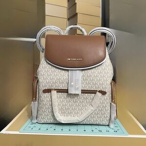 Michael Kors Brown and Cream Logo Detail